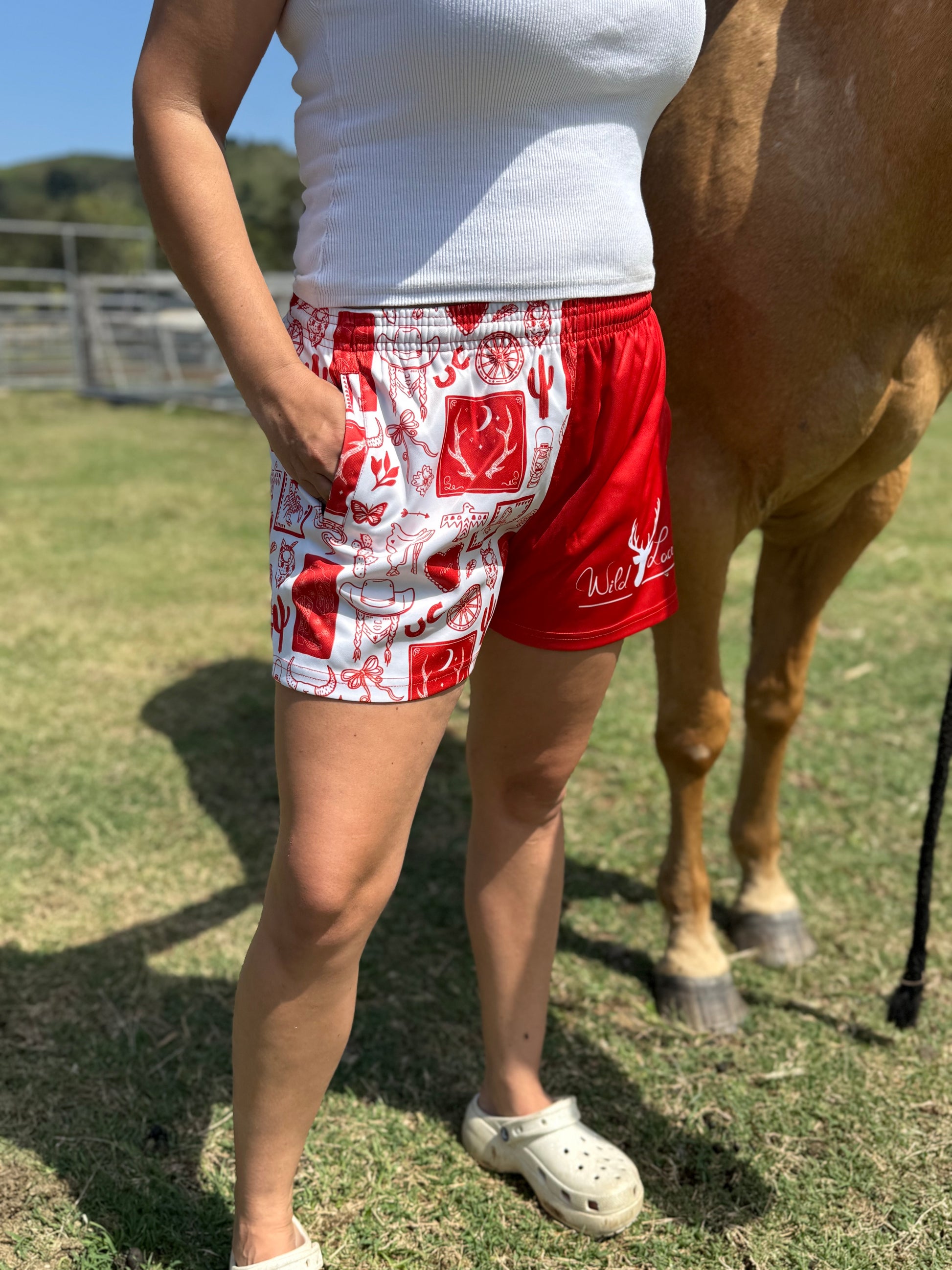 Wild West footy shorts