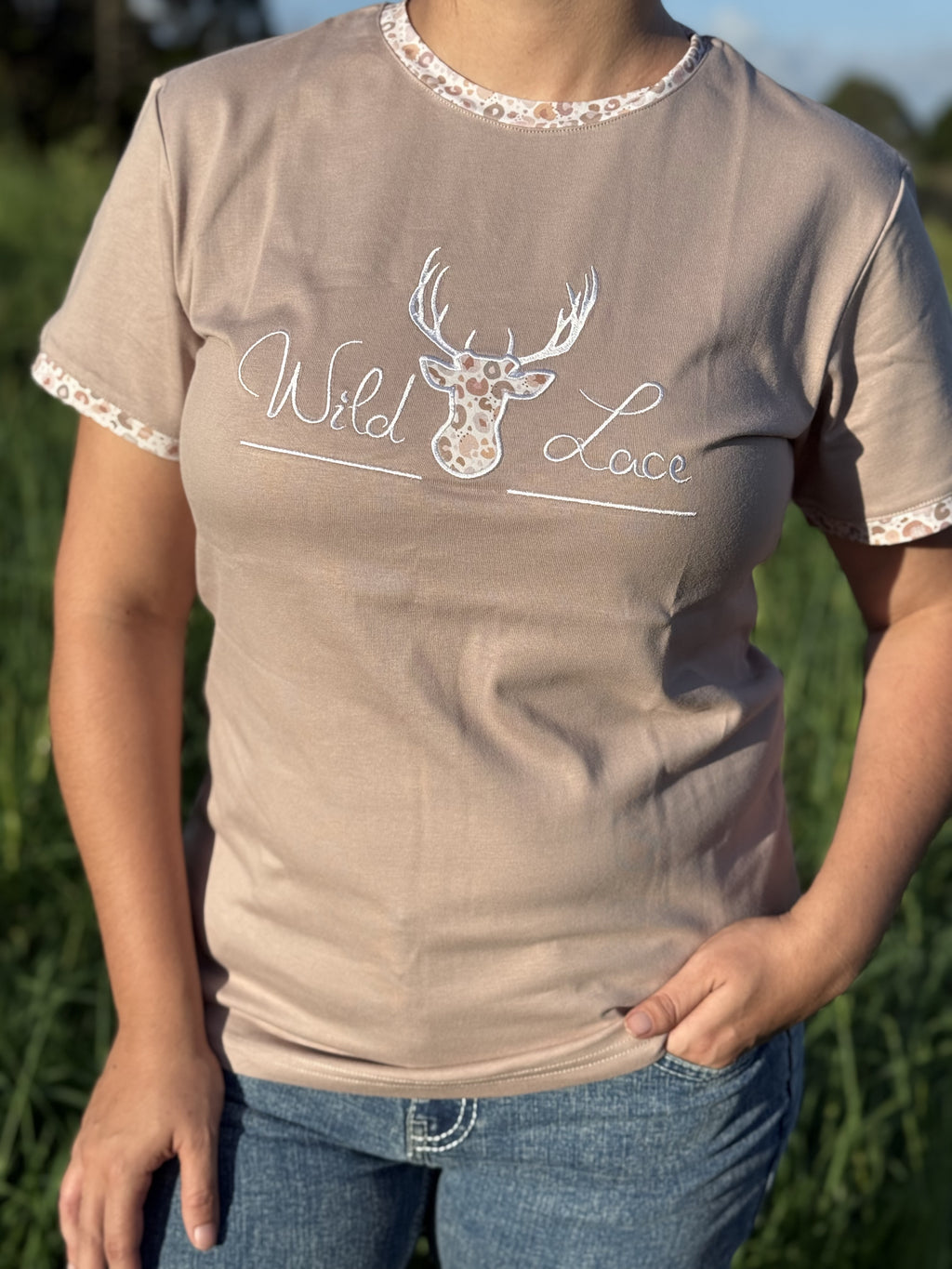 Latte Nude Leopard Tee