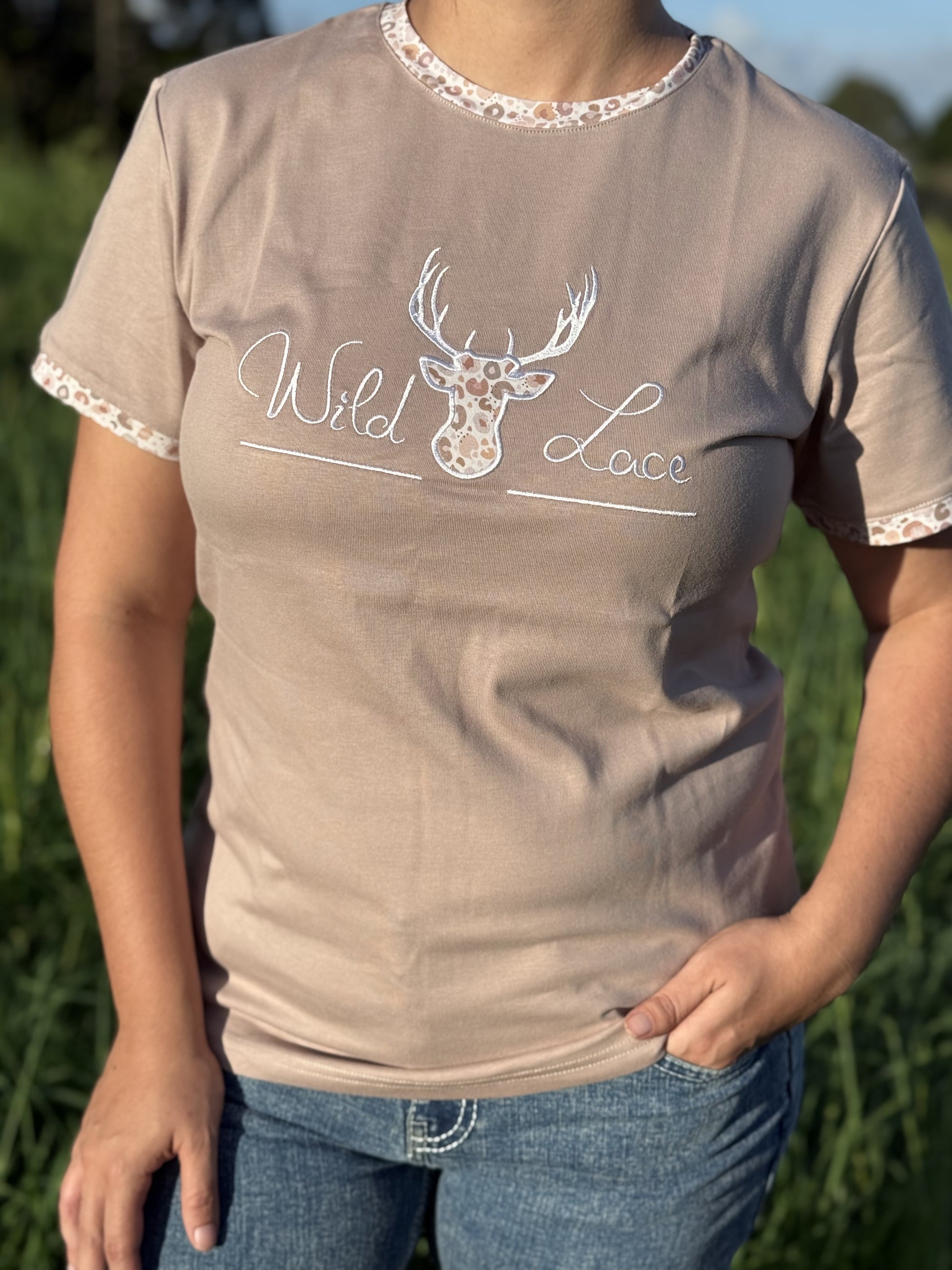 Latte Nude Leopard Tee