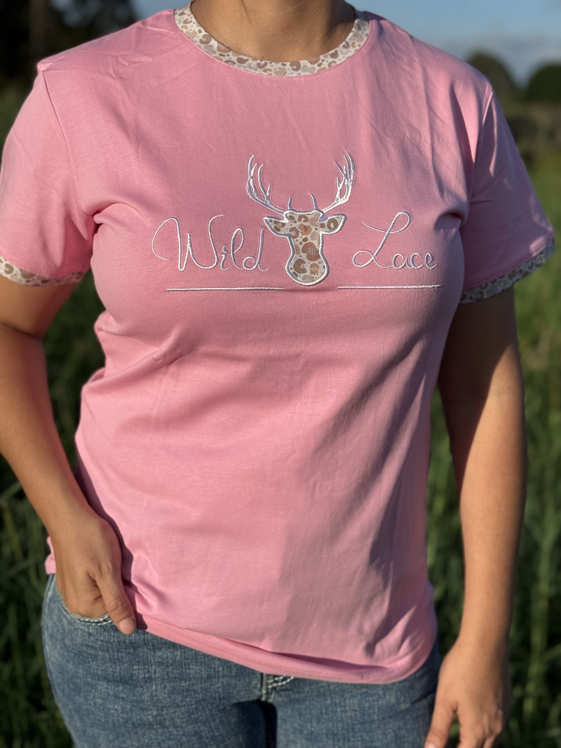 Pink Nude Leopard Tee